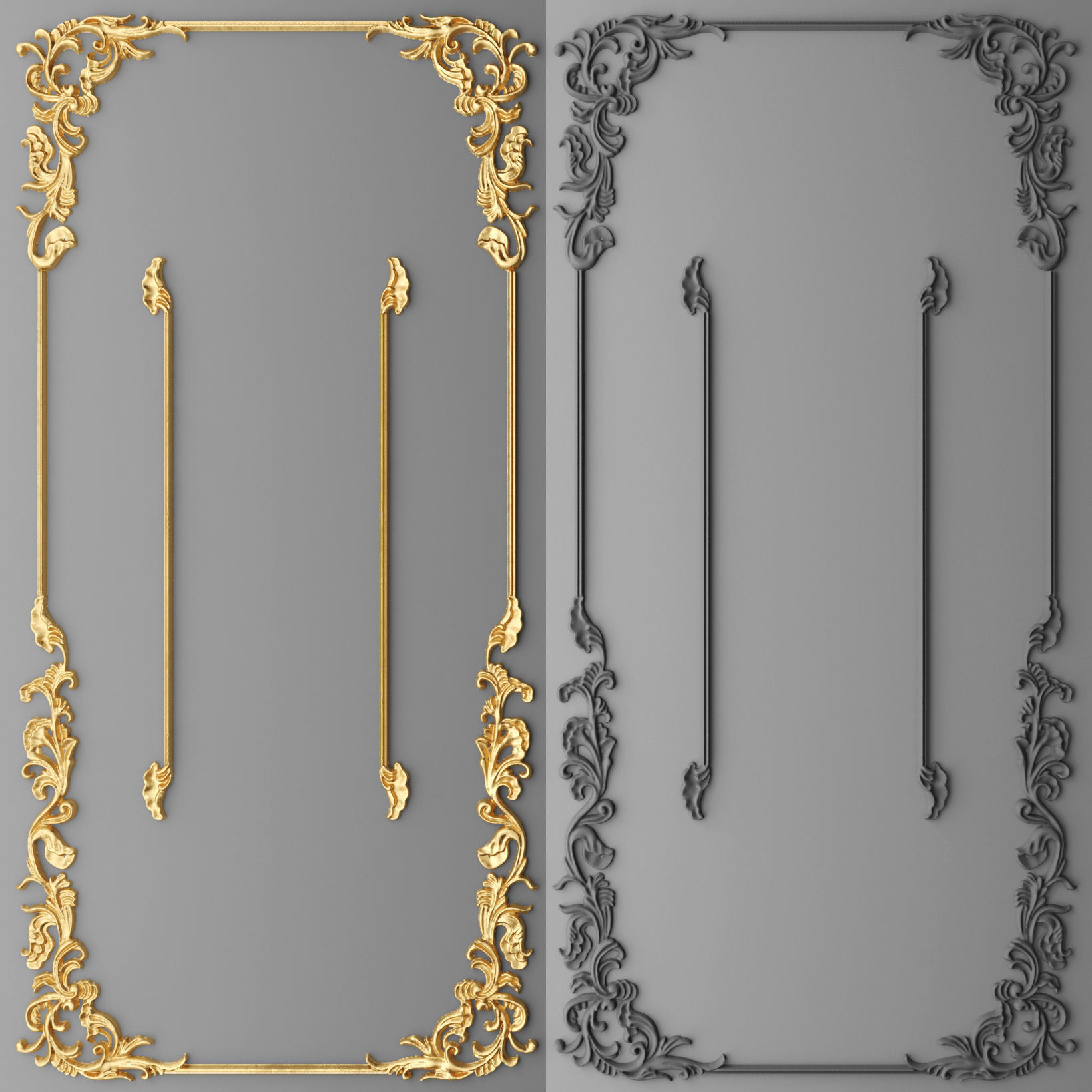 Collection stucco molding frame 2 3D model_12
