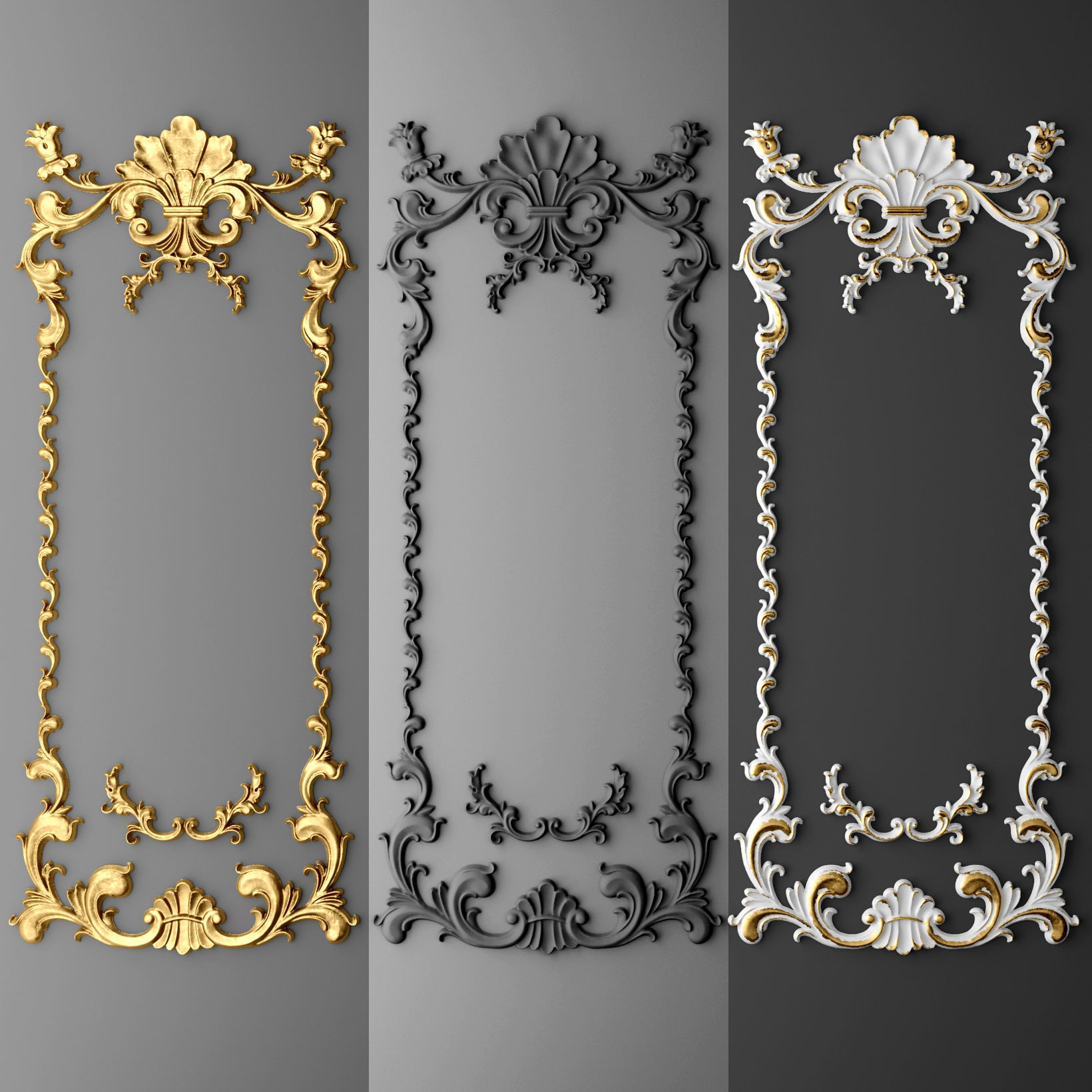 Collection stucco molding frame 2 3D model_7