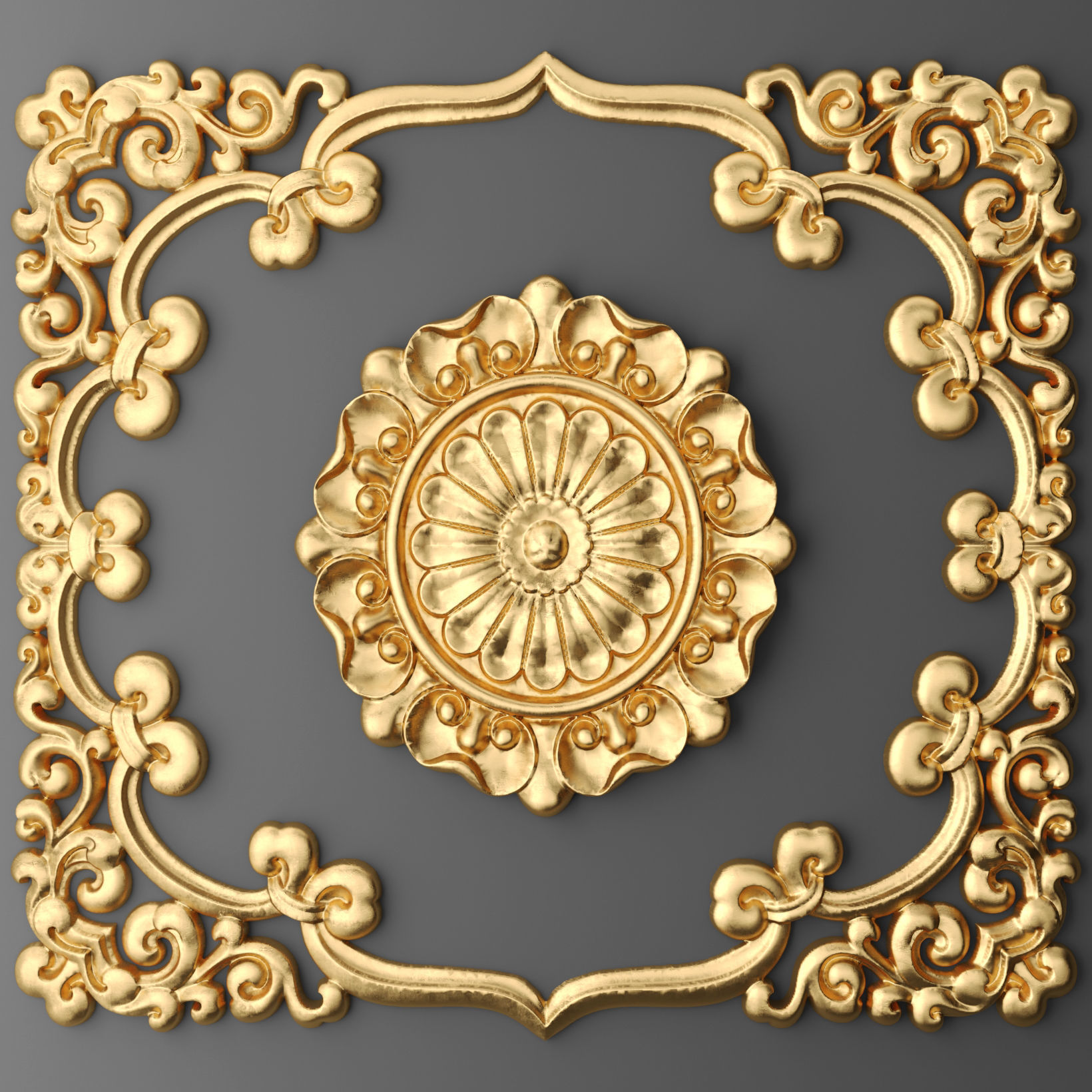 Collection stucco molding frame 2 3D model_9