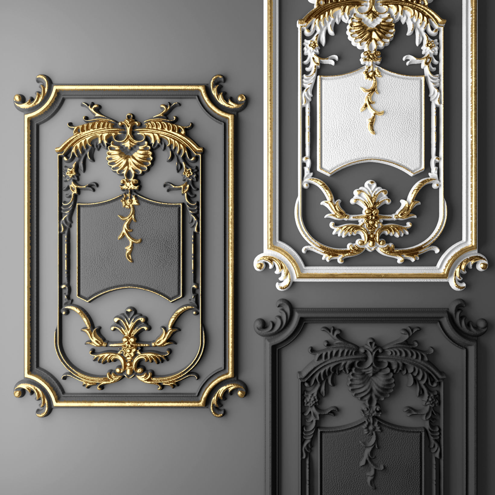 Collection stucco molding frame 2 3D model_4
