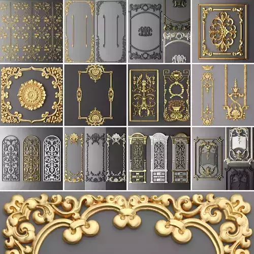Collection stucco molding frame 2 3D model