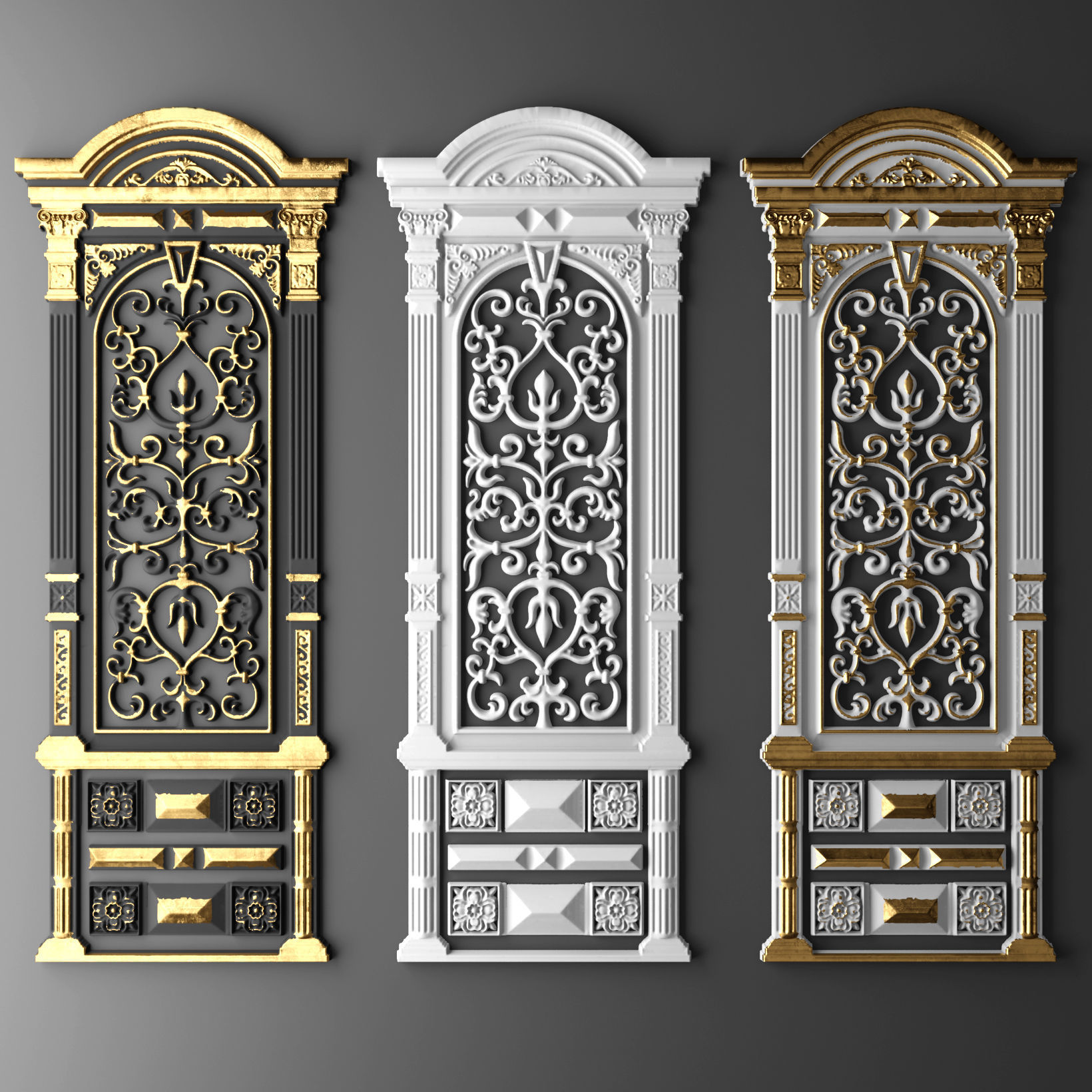Collection stucco molding frame 2 3D model_6