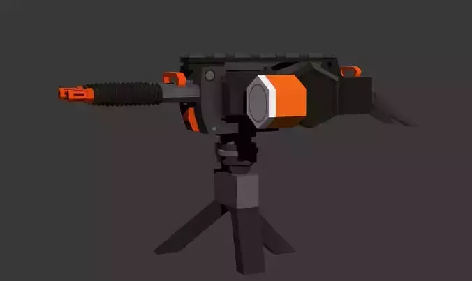 Low Poly Machine Gun