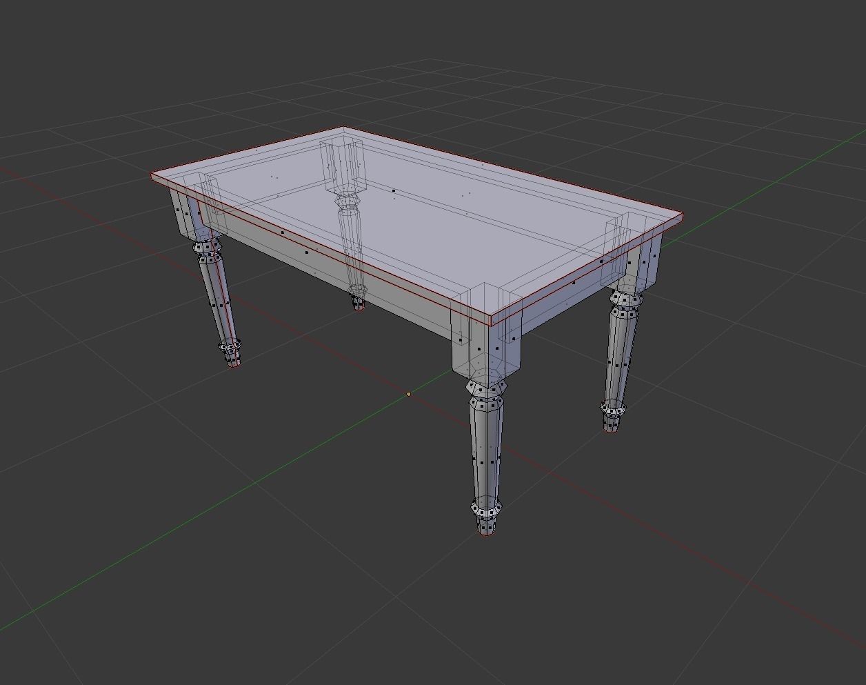 Antique Table low-poly game ready Low-poly 3D model_4