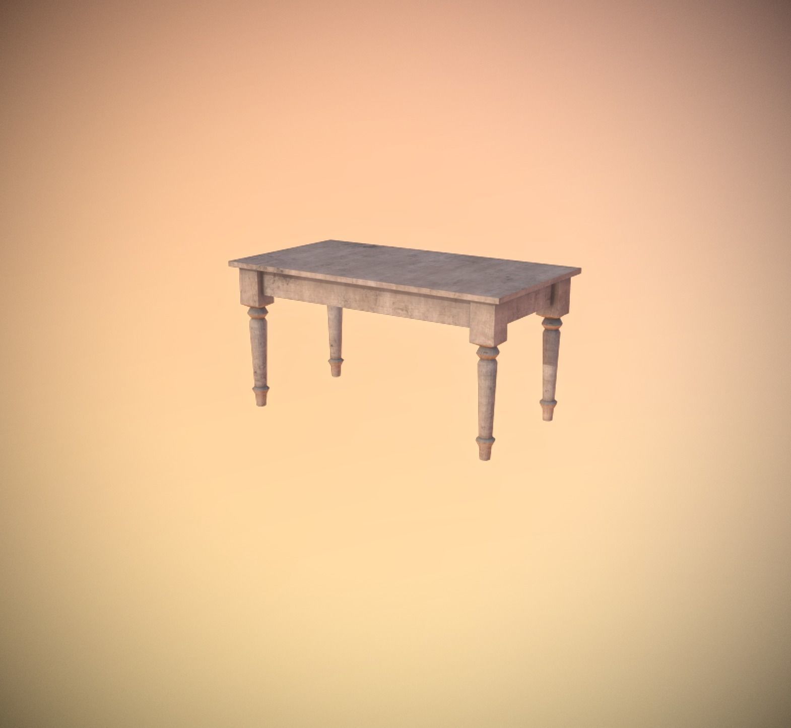 Antique Table low-poly game ready Low-poly 3D model_3