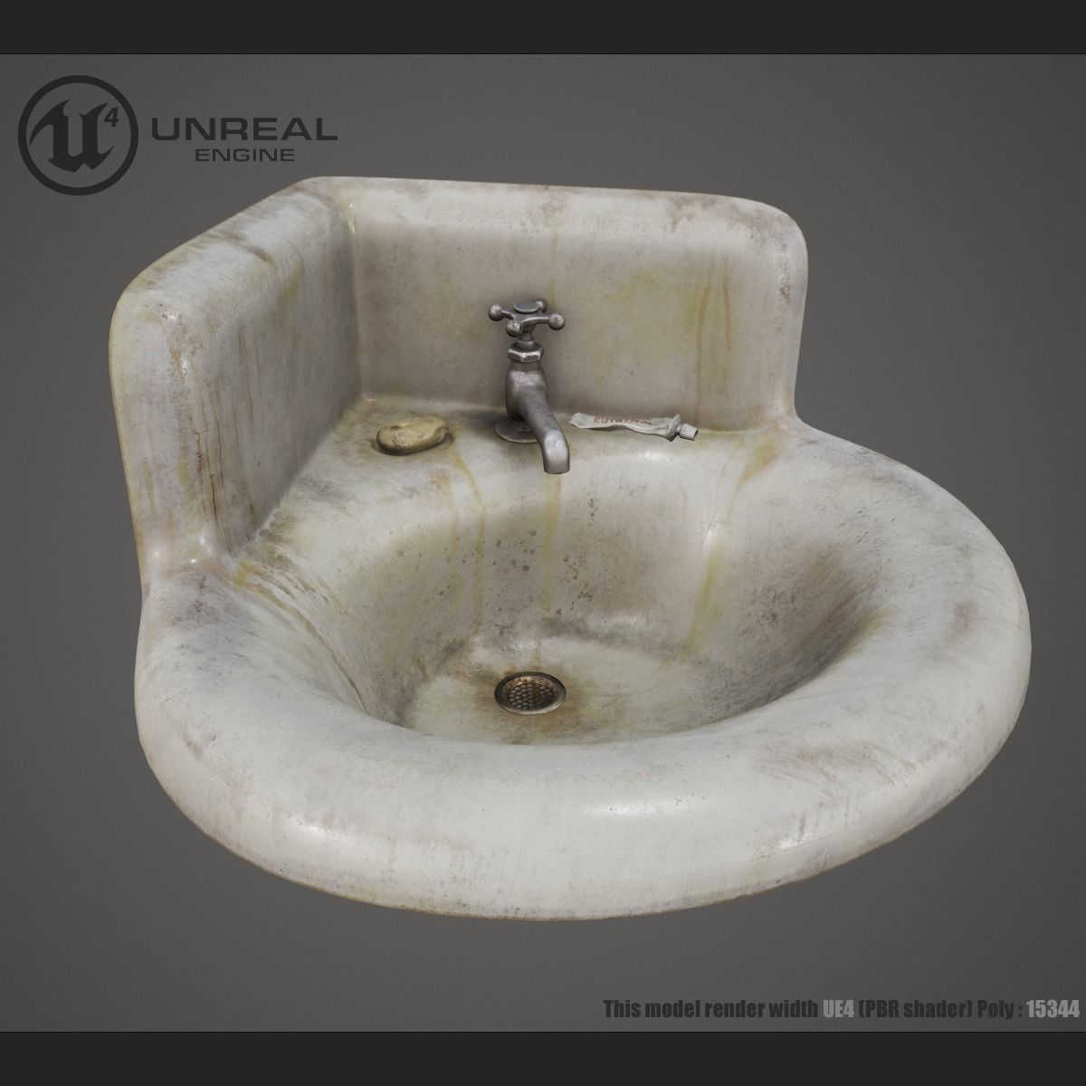 Wahsbasin Metal Low-poly 3D model