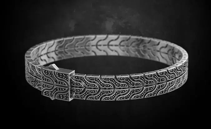 Bracelet for men of any length with stones comfortable lock 156 3D print model