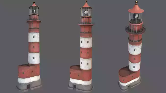Lighthouse PBR Low-poly 3D model