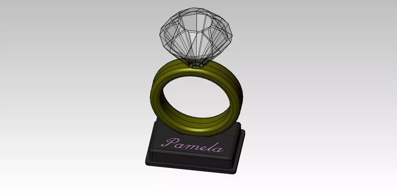 Big Diamond Ring Free 3D model