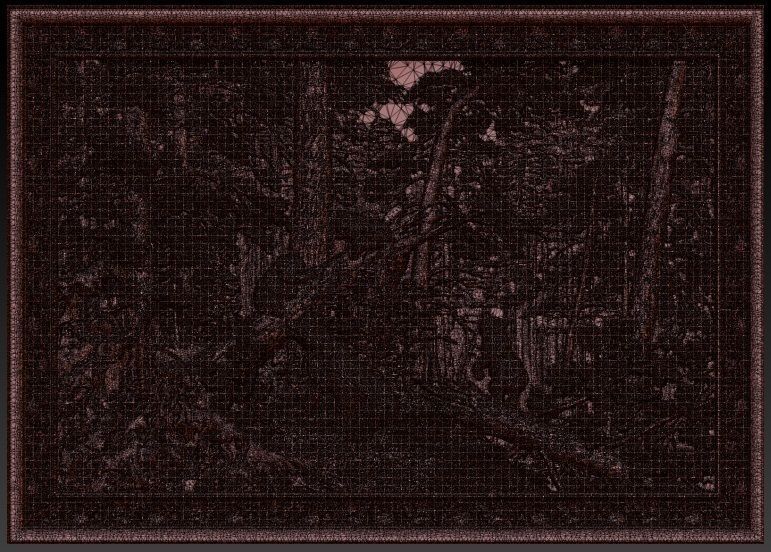 Morning in a Pine Forest bas relief Bears  3D print model_4