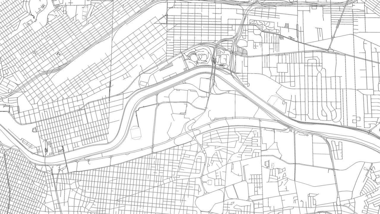 El Paso and Ciudad Juarez Road Network and Streets 3D model_9