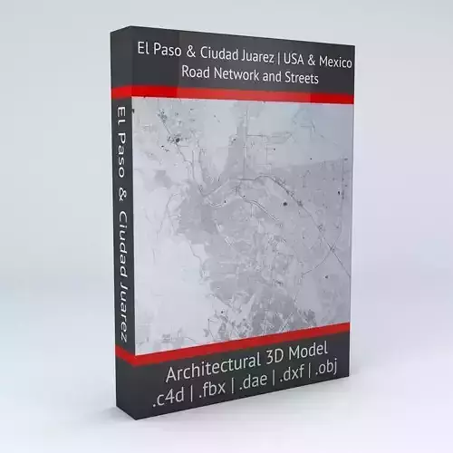 El Paso and Ciudad Juarez Road Network and Streets 3D model