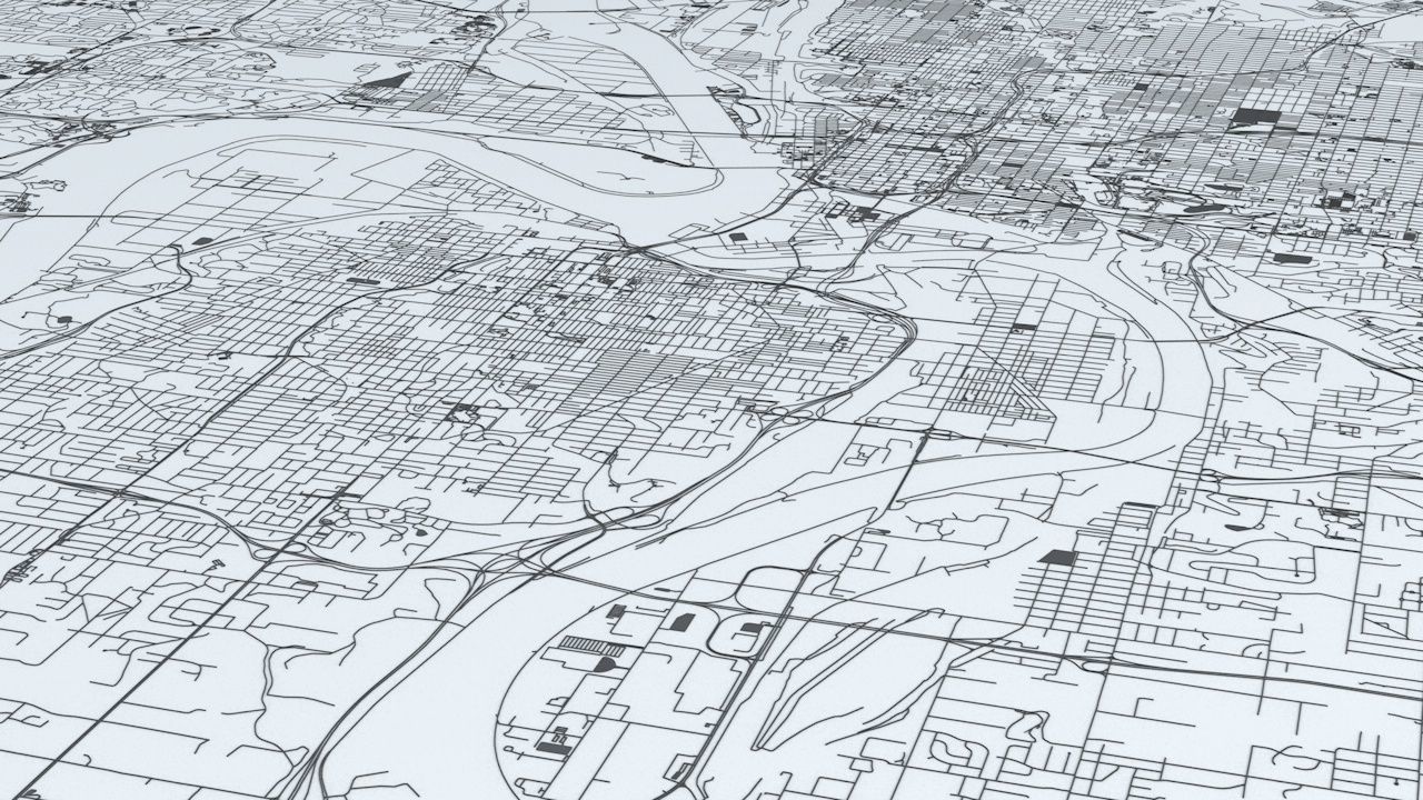 Kansas City Road Network and Streets 3D model_2