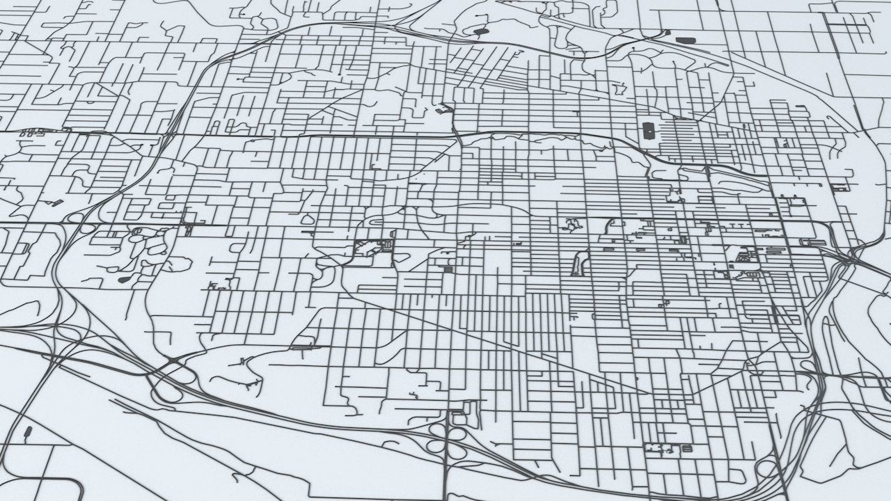 Kansas City Road Network and Streets 3D model_1
