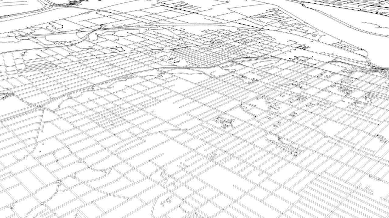 Kansas City Road Network and Streets 3D model_10