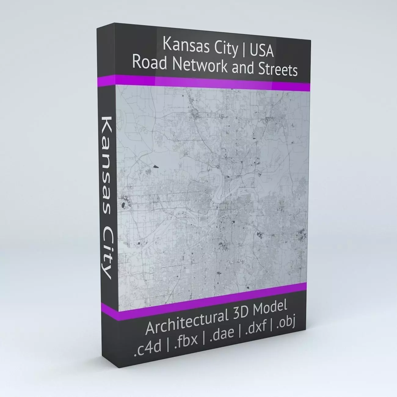 Kansas City Road Network and Streets 3D model_0