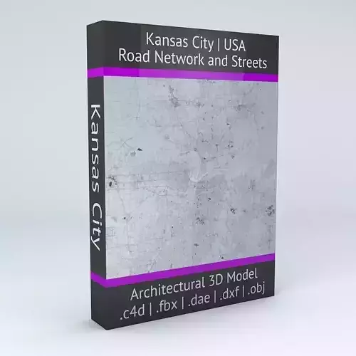 Kansas City Road Network and Streets 3D model