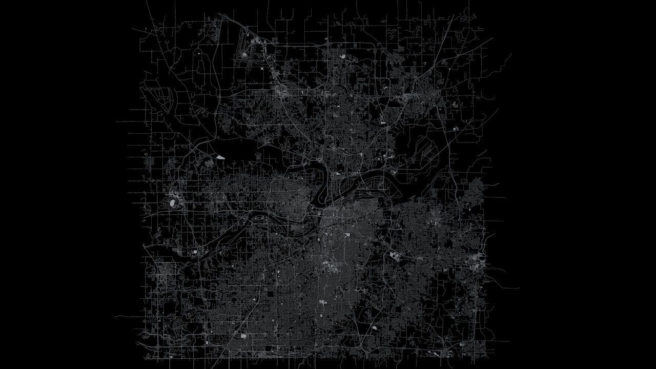 Kansas City Road Network and Streets 3D model_6