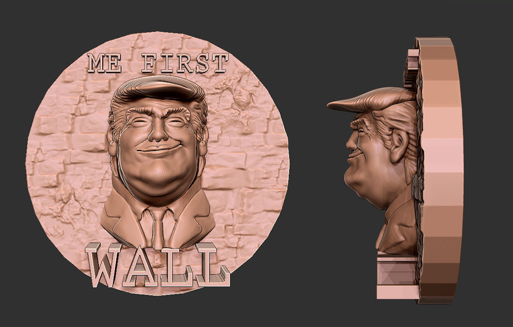 Trump Me first relief 3D print model 3D print model_1