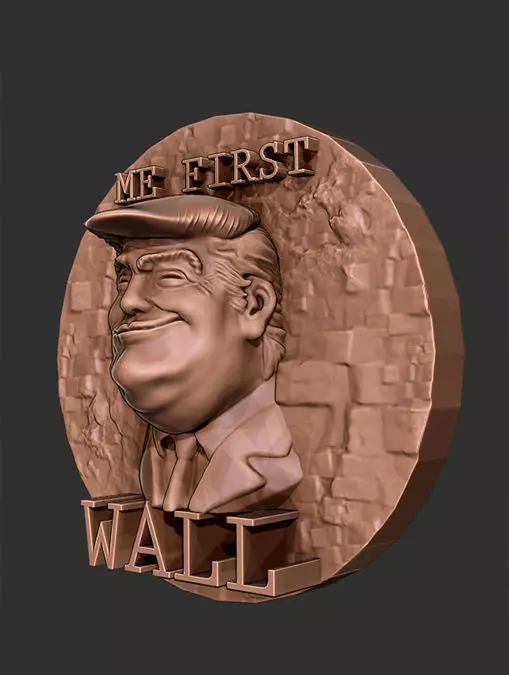 Trump Me first relief 3D print model 3D print model_0