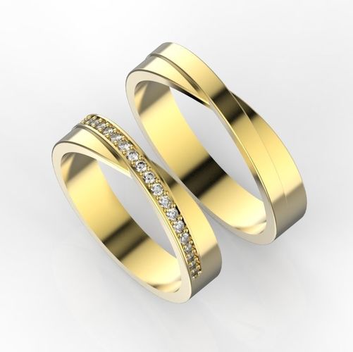 Twisted wedding bands 3D print model