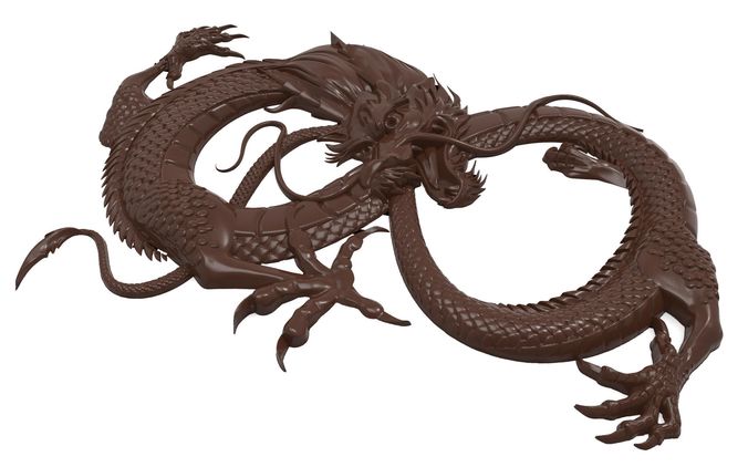 Chinese dragon bas relief for CNC 3D print model