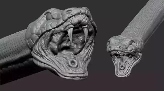 snake head Low-poly 3D model