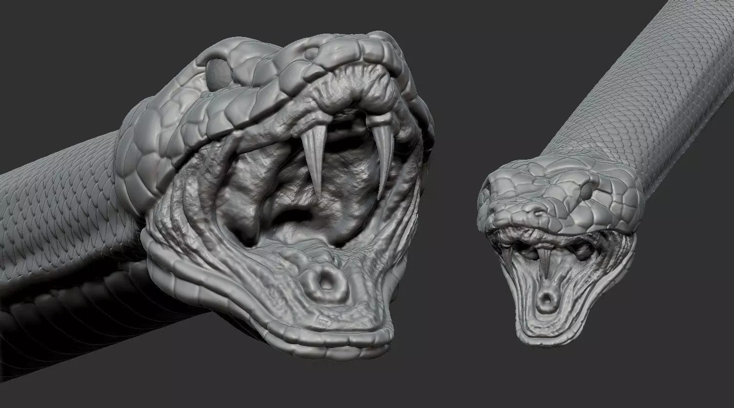 snake head Low-poly 3D model_0