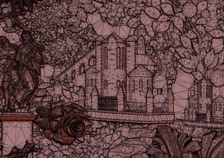 Flowers composition in the frame bas relief for CNC 3D print model_6