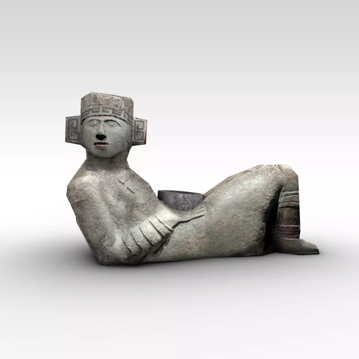 Chad cool aztec statue Low-poly 3D model