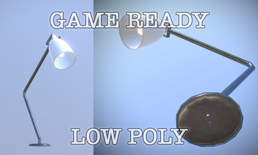 Table Lamp low-poly game ready Low-poly 3D model_9