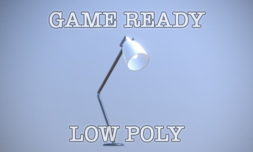 Table Lamp low-poly game ready Low-poly 3D model_0