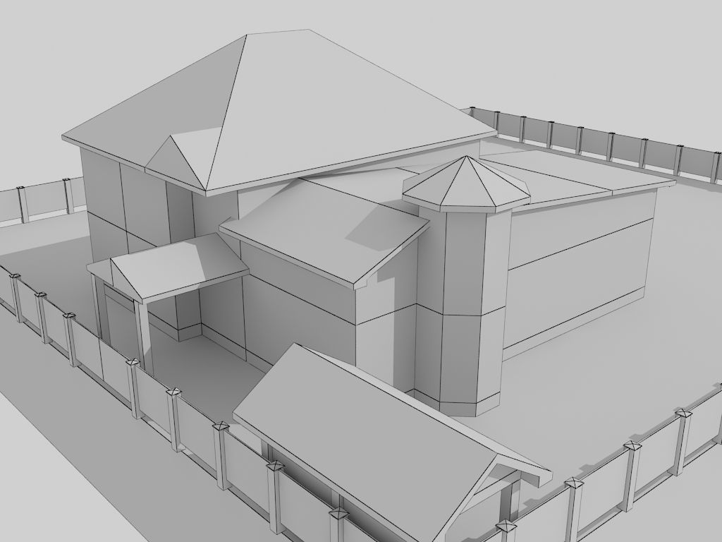 House 0074R Low-poly 3D model_3