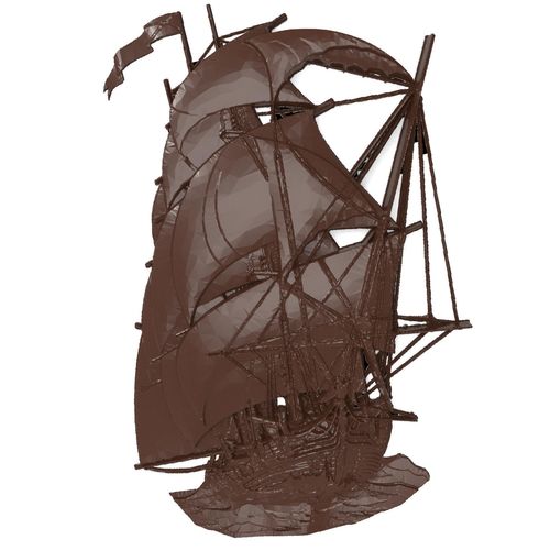 Sailer ship bas relief for CNC 3D print model