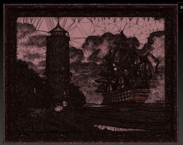 Lighthouse and sailboat bas relief for CNC 3D print model_4