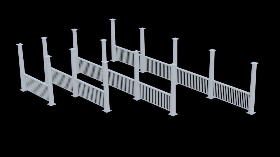 3dp Rails Railing and Pillars 3D model | CGTrader