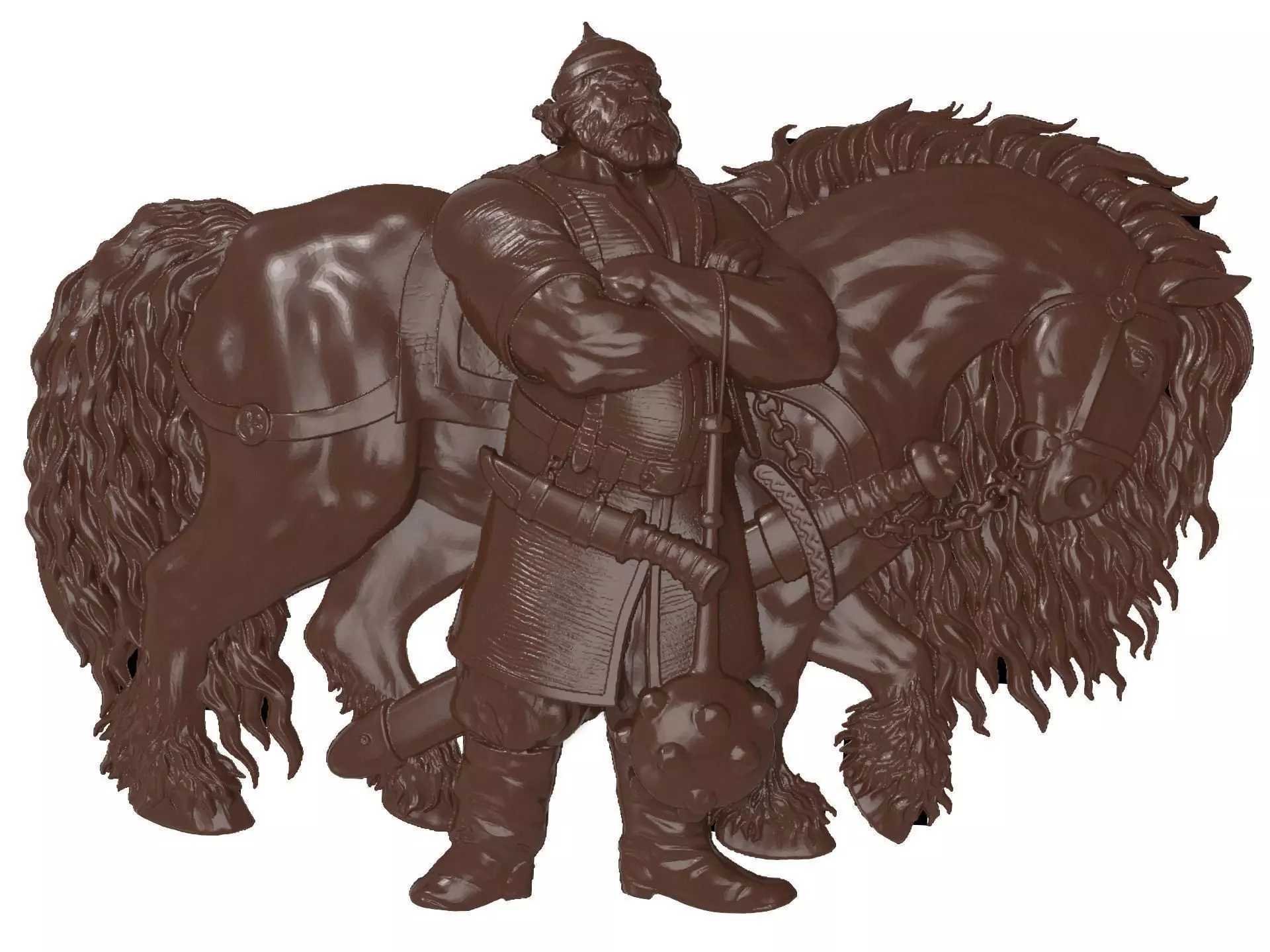 Ilya Murometz and his combat horse bas relief for CNC 3D print model