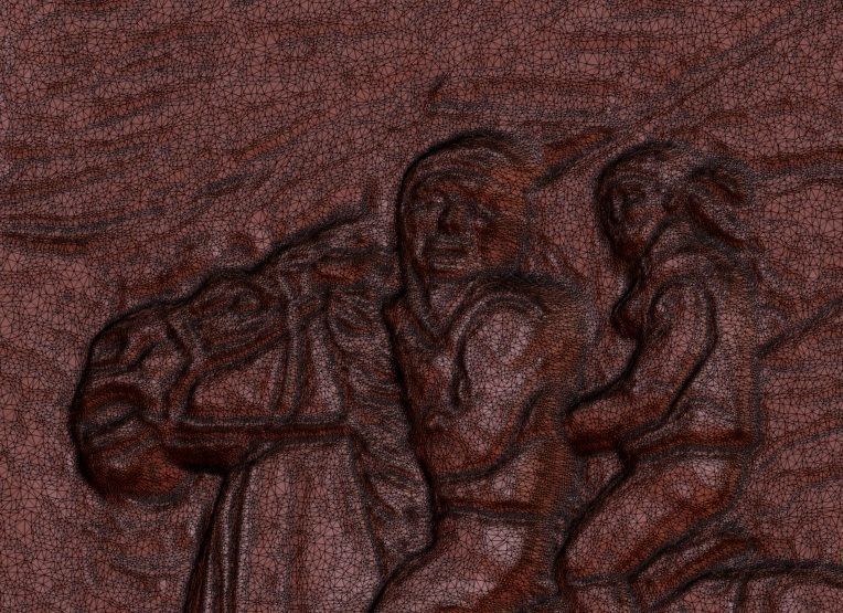 Asian horsemen Bas relief for CNC 3D print model_5