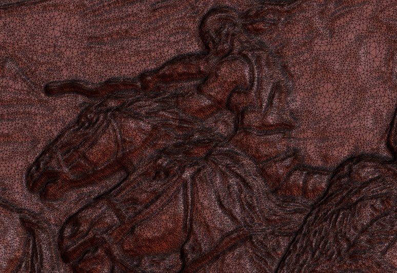 Asian horsemen Bas relief for CNC 3D print model_6