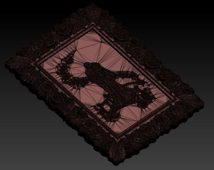 Newlyweds Just married bas relief for CNC 3D print model_4