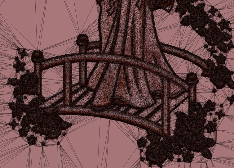 Newlyweds Just married bas relief for CNC 3D print model_7