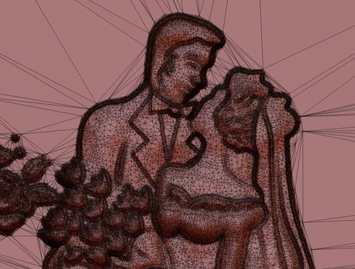 Newlyweds Just married bas relief for CNC 3D print model_5