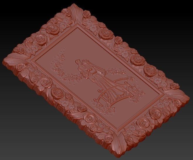 Newlyweds Just married bas relief for CNC 3D print model_3