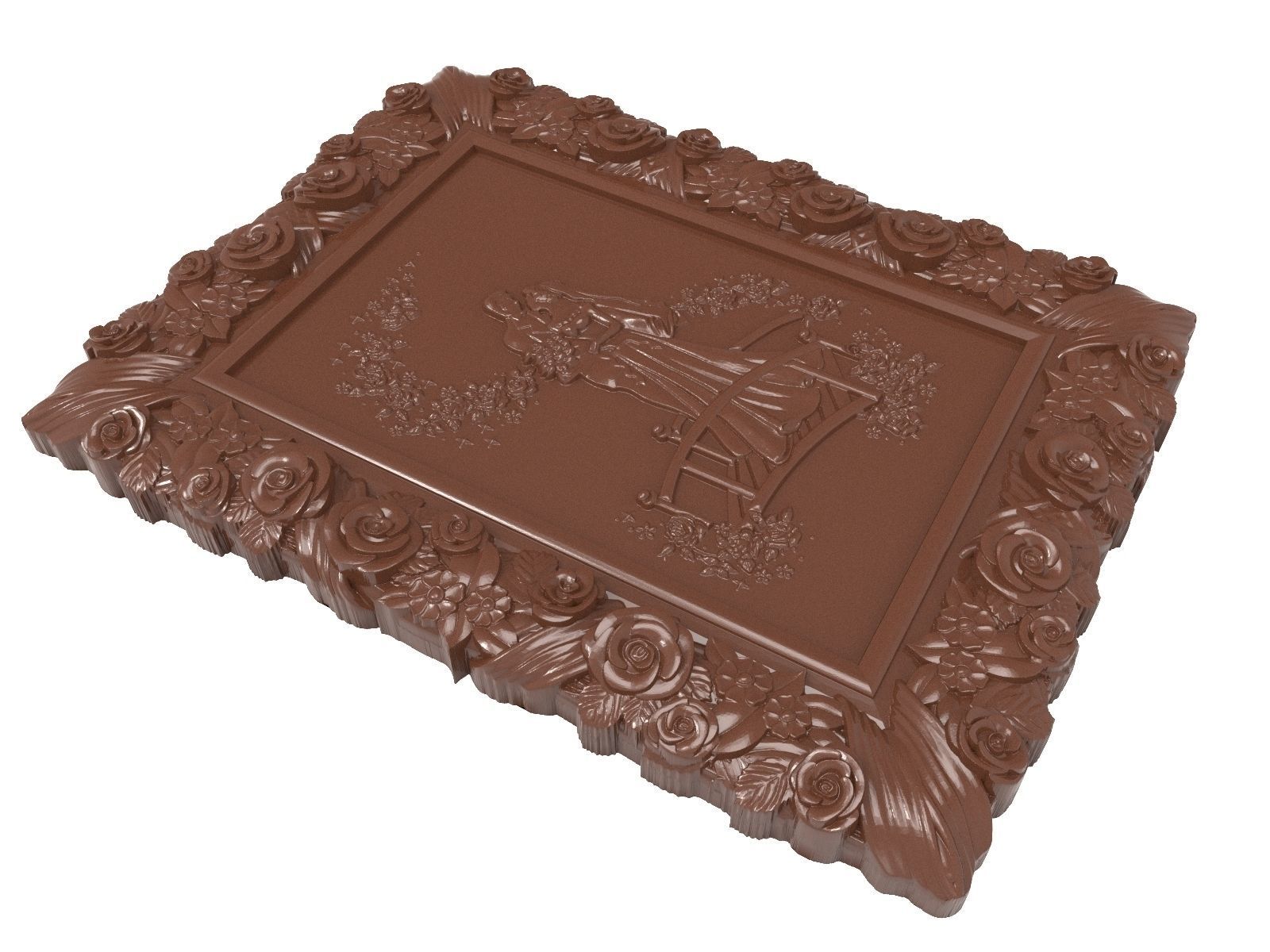 Newlyweds Just married bas relief for CNC 3D print model_1