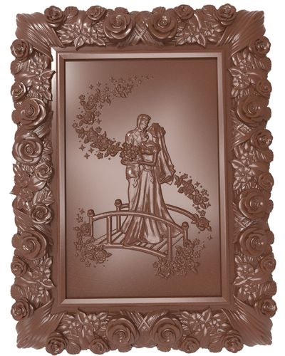 Newlyweds Just married bas relief for CNC 3D print model