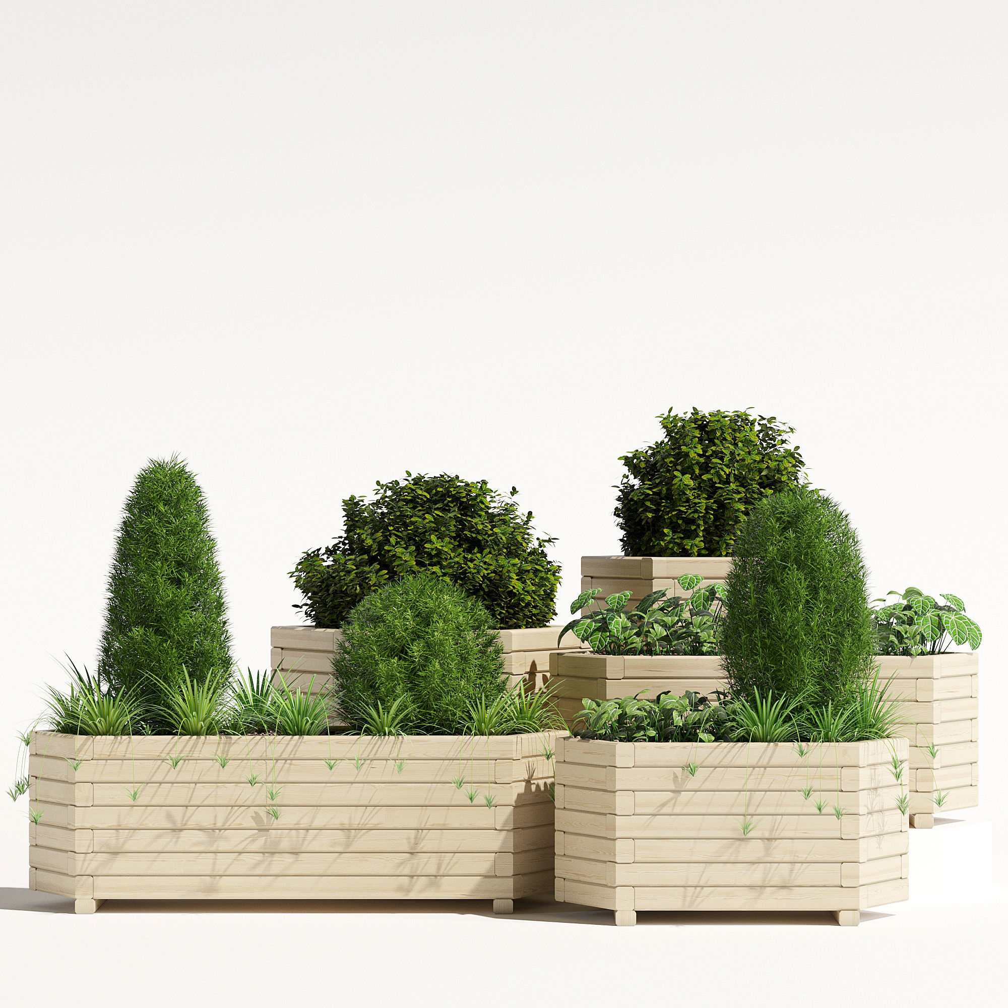 Trough planter 3D model_2