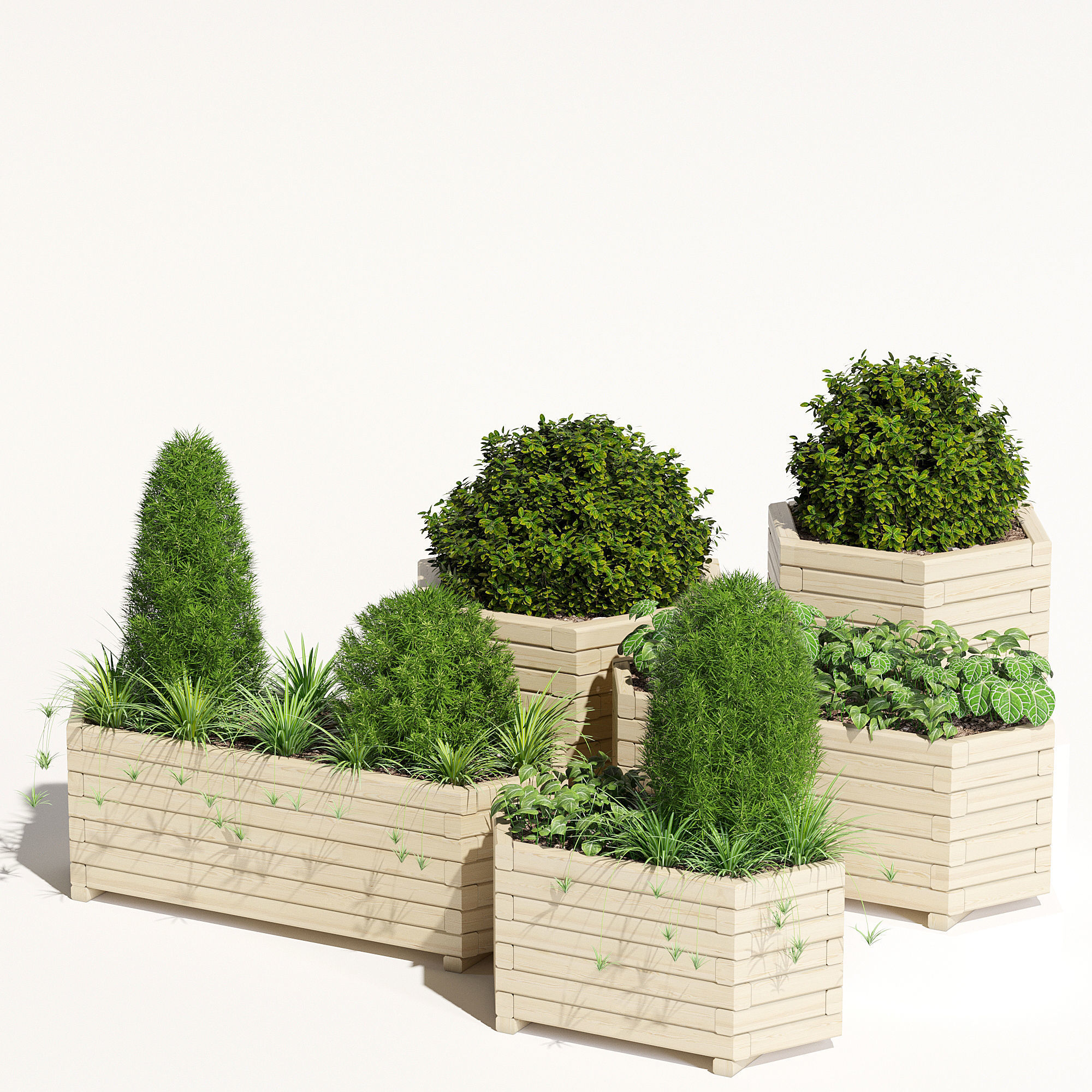 Trough planter 3D model_1