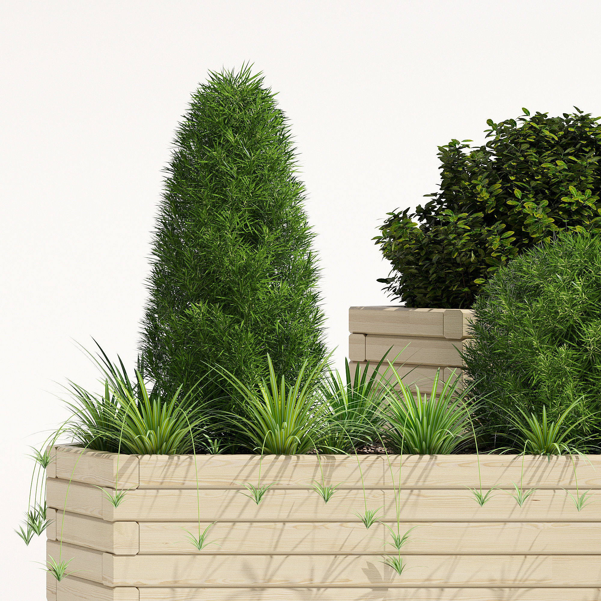 Trough planter 3D model_4