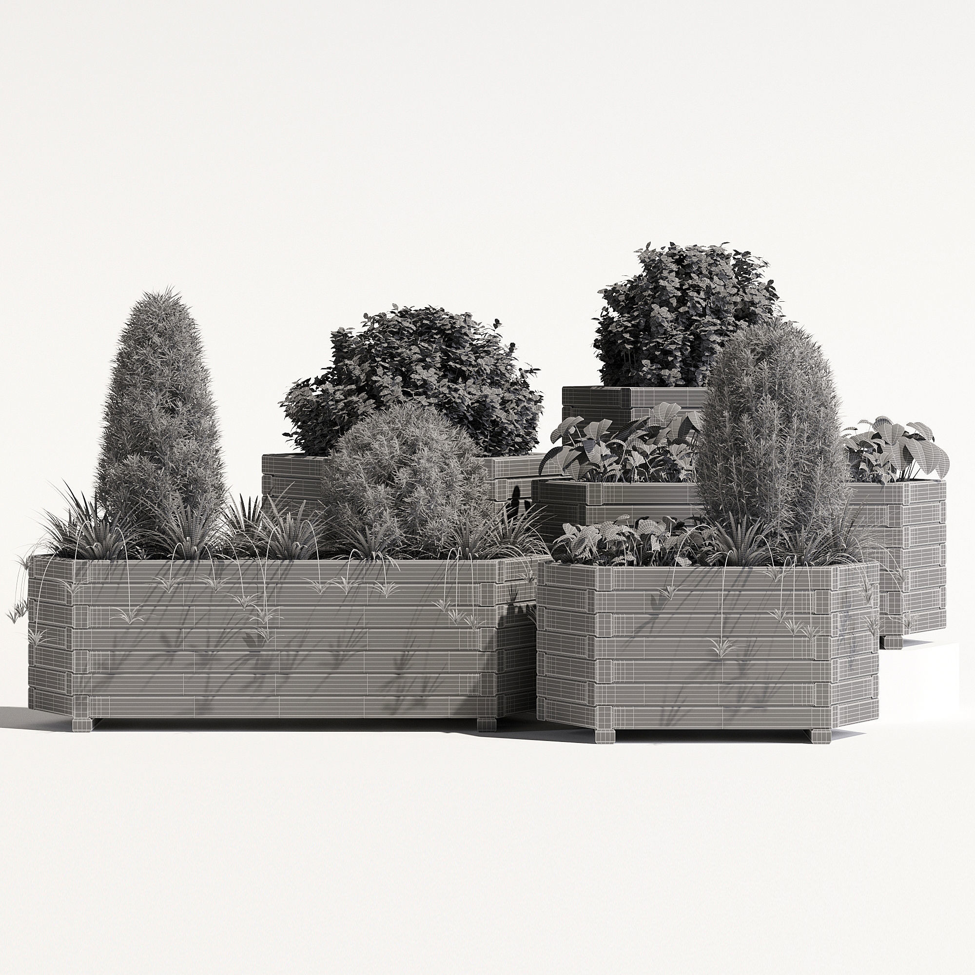 Trough planter 3D model_6