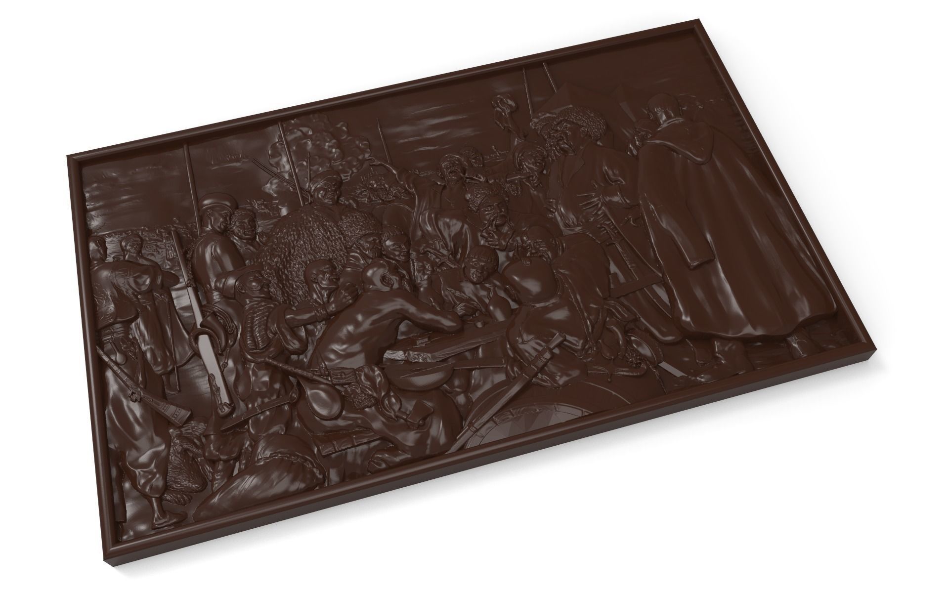 Reply of the Zaporozhian Cossacks Bas relief 3D print model_0